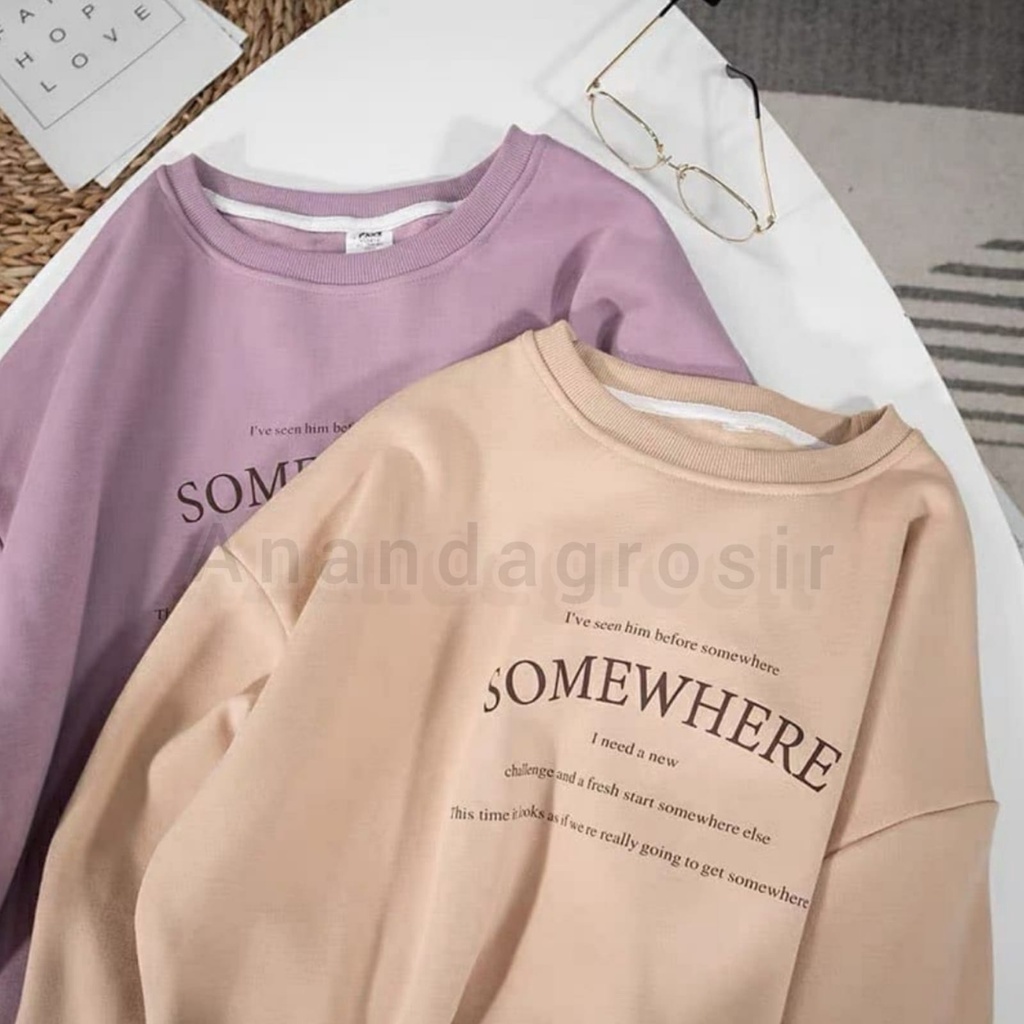 SWEATER OVERSIZE SOMEWHERE - SWEATER BASIC OBLONG - SWEATER WANITA