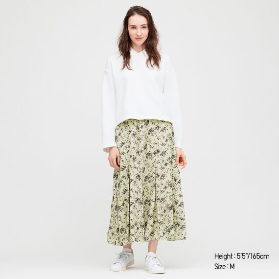 UNIQLO Women Viscose Printed Mermaid Maxi Skirt