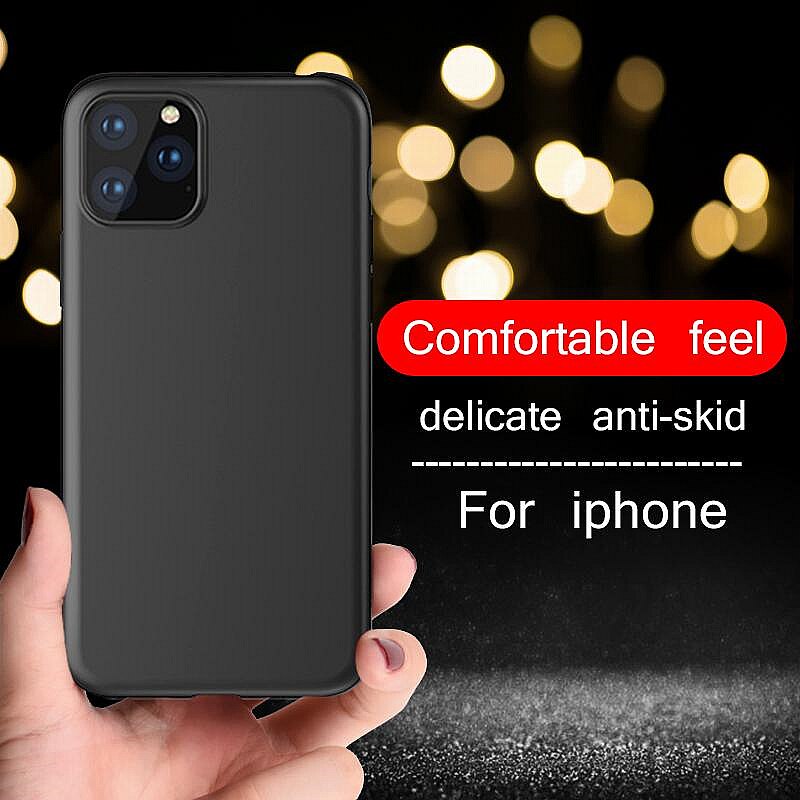 Soft Case Silikon Tpu Hitam Cover Apple Iphone 12 11 Pro Xs Max Xr X 8 7 6 6s Plus 5 5s Se 2020 11 12 Mini