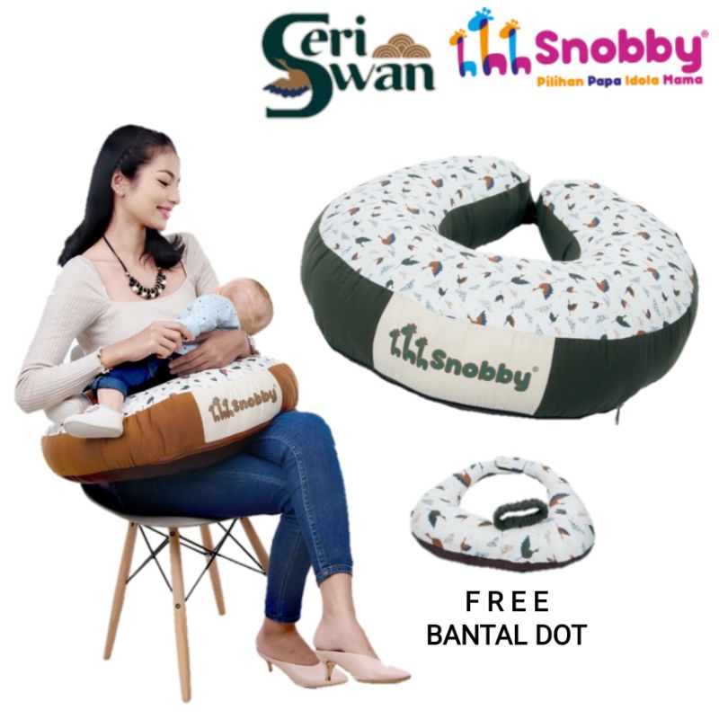 Bantal Menyusui + Bantal Dot Snobby Seri Swan