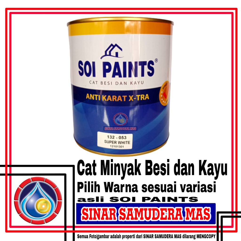 

CAT MINYAK KAYU dan BESI SOI PAINTS 1KG -CAT MINYAK SOI PAINTS-CAT KAYU SOI PAINTS -CAT 1KG