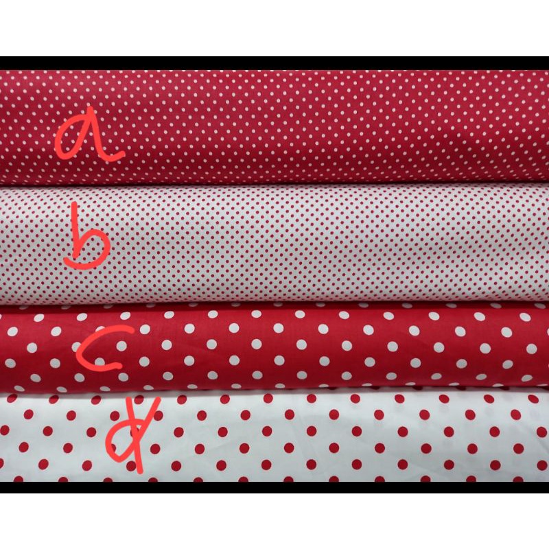 katun jepang seri polka merah