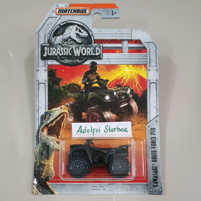 matchbox kawasaki brute force 750 jurassic world motor roda 4