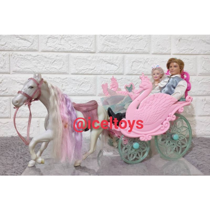Kereta Kuda Barbie Swan lake Original Mattel