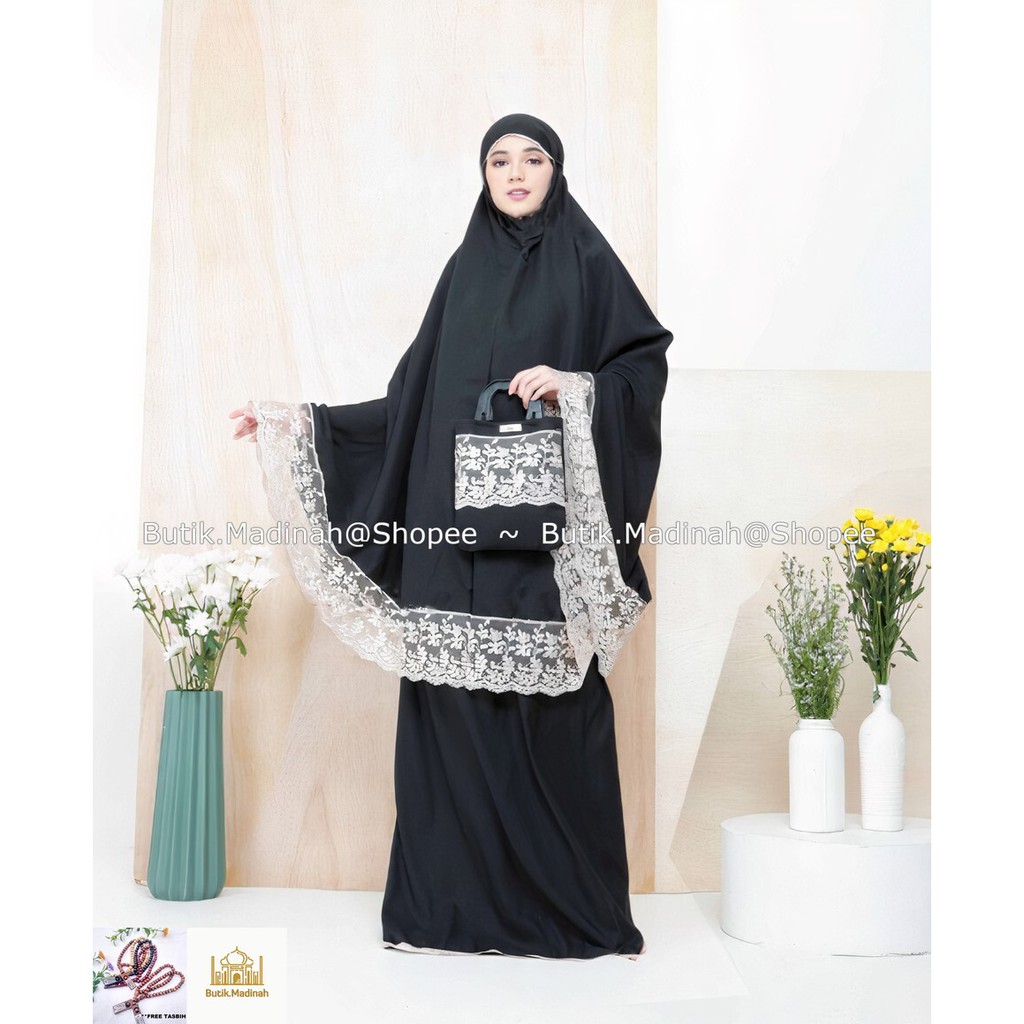 BUTIK.MADINAH MUKENA DEWASA SELEENA ALMIRA SERIES RENDA MEWAH
