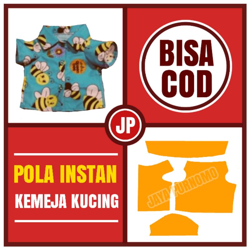 Pola instan Kemeja Kucing- Pola jiplak_ pola sdh di potong, pola SDH ada kampuhnya 1, 5 cm pola baju