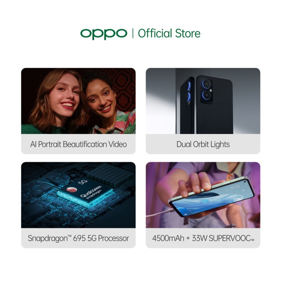 Oppo Reno 7 Z 8/128 5G Unlimited Garansi Resmi | Smartphone Handphone