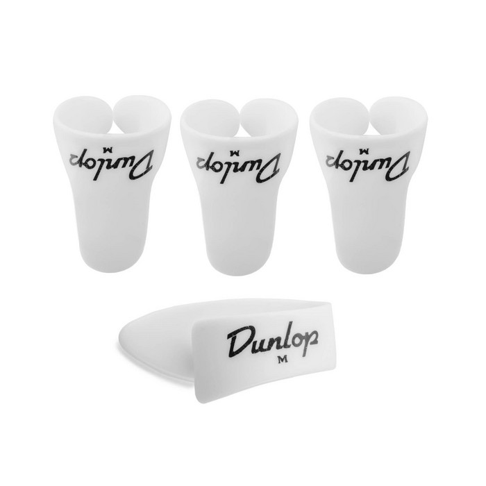 Dunlop Set Finger &amp; Thumb Pick White Pik Jari Jempol Gitar