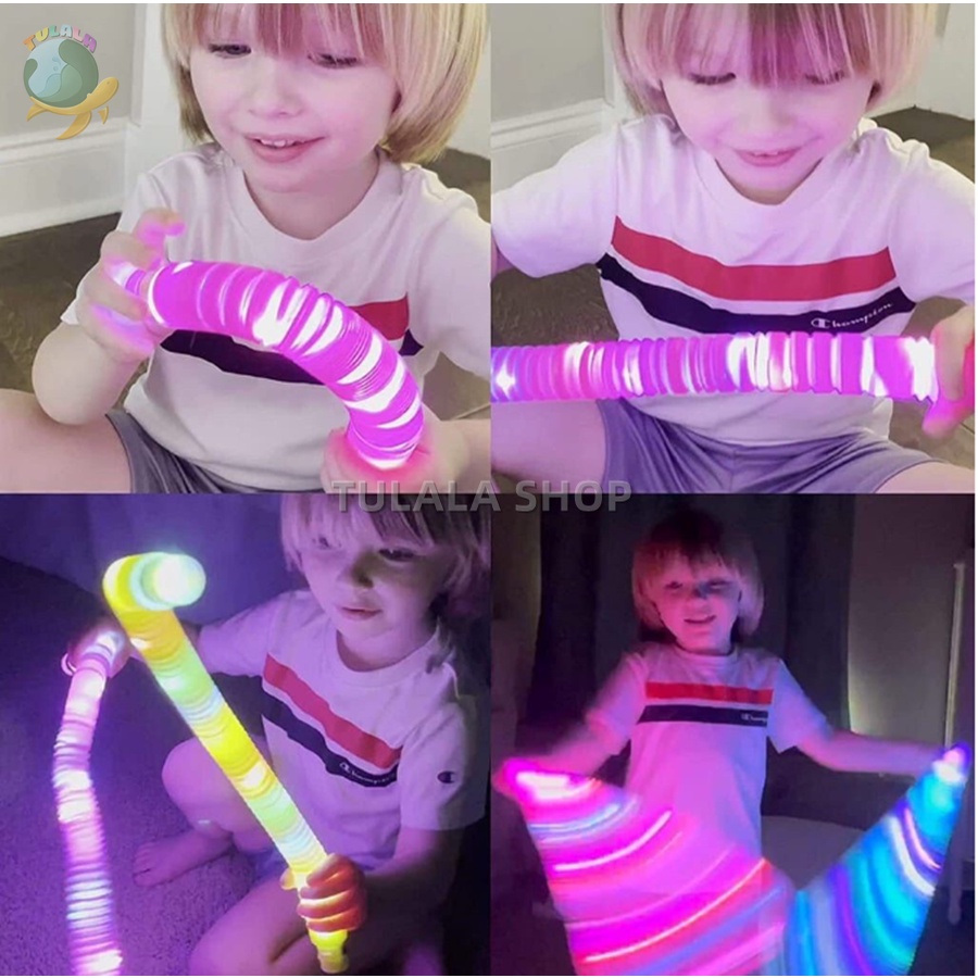 [TULALA SHOP]Mainan LED POP FIDGET TUBES SENSORY TOYS/Mainan anak Murah Lampu LED bisa Kreasikan bentuk apa ajah/Mainan anak Lampu warna warni Selang Pipa Light Up Pop Pipes