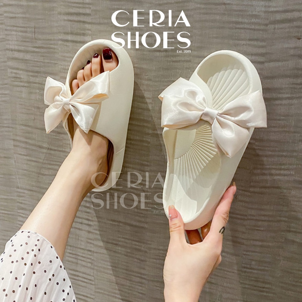 PVC Sandal Slop Jelly Wanita Butterfly Bahan Empuk Elastis Super Soft Rubber Import Korean Sol Non-Slip Summer Sandals