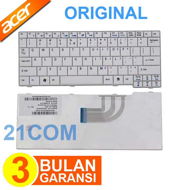 Original Keyboard Acer Aspire One A110 D150 D250 531H D250 ZG5 Putih