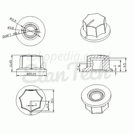 Knob Potensio MXR Style Clone Merah Red Knop Efek Gitar elant33 dijamin