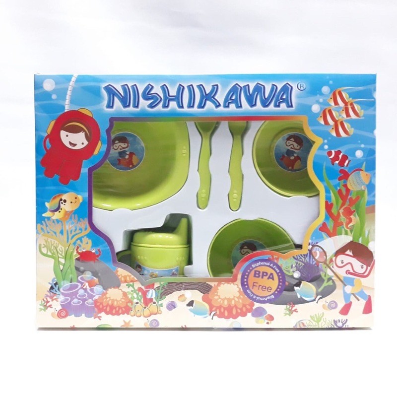 FEEDINGSET NISHIKAWA SIZE S/ PERALATAN MAKAN BAYI / PIRING MAKAN BAYI