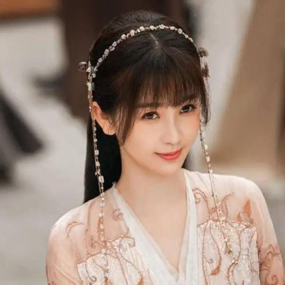 Agustina Wanita Bando Bling Gadis Xiao Lanhua Hiasan Kepala Cang Lan Jue Cosplay Hanfu Rumbai Aksesoris