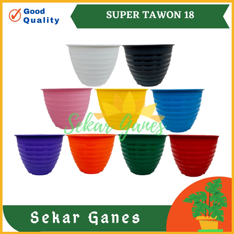 POT SUPER TAWON 18 CM PUTIH HITAM UNGU PINK ORANGE POT TAWON 18 PUTIH MIRIP POT TAWON PIRUS 18 20 21