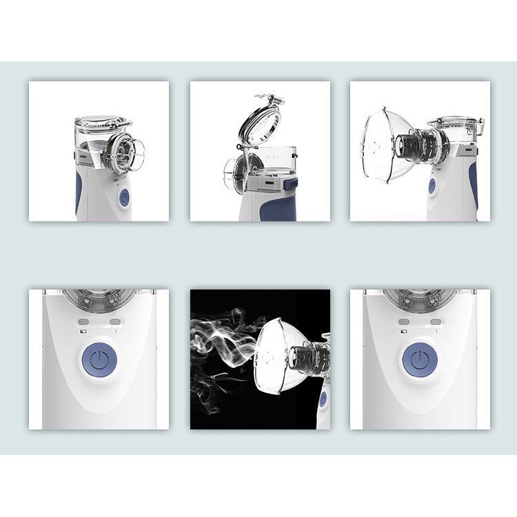 Mall Portable Mesh Nebulizer Inhaler for Asthma Respiratory Vapor Alat Inhalasi Uap