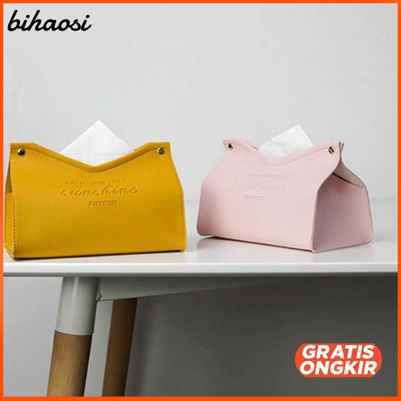 Kotak Tisu Premium Kulit Tissue Box V Mouth ZJ008