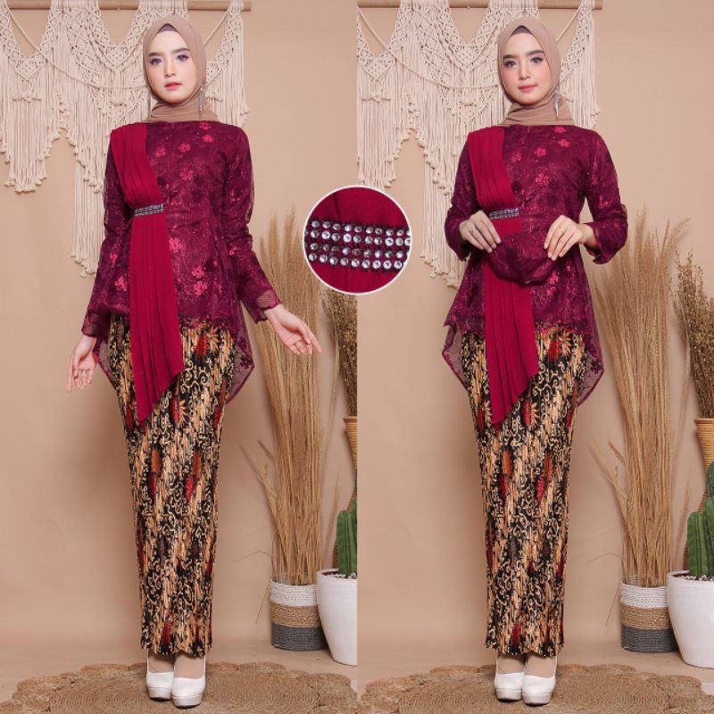 AURORA SELENDANG - SETELAN KEBAYA MODERN - BLOUSE AMALIA - KEBAYA KEKINIAN - AURORA - FASHION WANITA-kebaya murah-kebaya selendang-kebaya modern-kebaya cople-kebaya pesta-terlaris-tunik tille