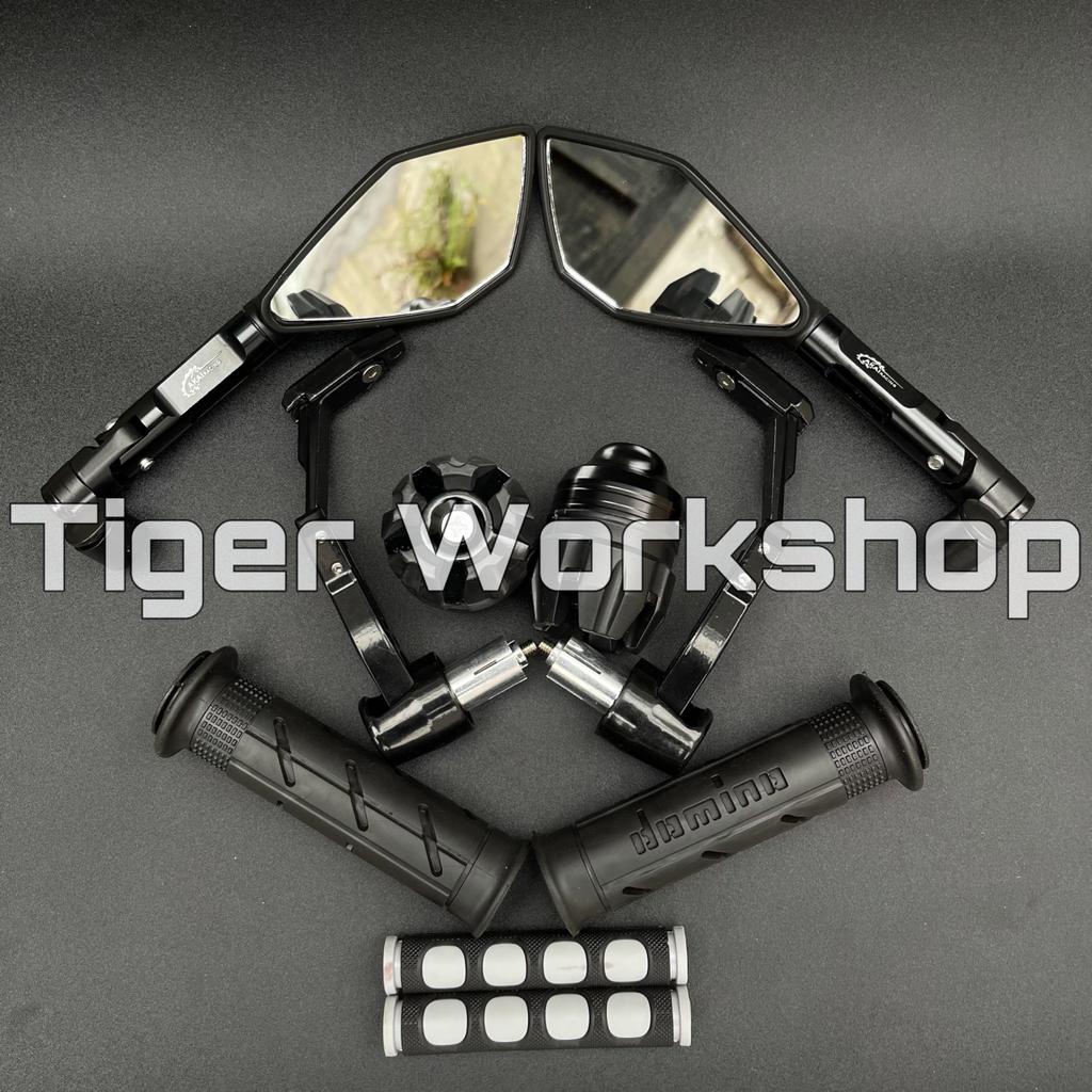 Paket Variasi Motor 5 Item Proguard Robot Spion V2/V5 Tomok Handgrip Domino Karet Handle Rem Jalu As Roda Depan Untuk Semua Motor