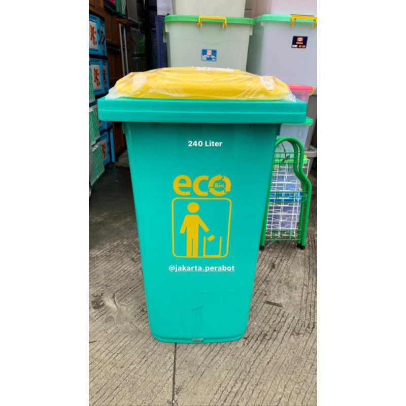 GREEN LEAF ATARI - Tempat Sampah Roda100 120 240 Liter ECO Dustbin / Tempat Sampah Dorong / Tempat Sampah Roda Besar