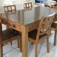 meja makan minimalis kepang jati jepara