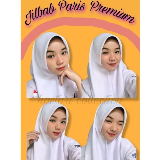 JILBAB sekolah / KERUDUNG Paris Premium// Jahit tepi ANTI LETOY SEGI EMPAT