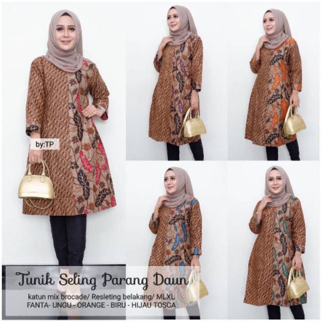  Tunik  Seling Parang  Daun Tunik  Batik  Cantik Modern 