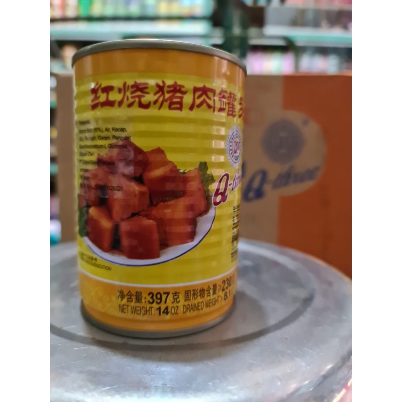 Stewed Pork Q-Three / Kalengan Ang Sio Bak Gulong 397Gr (Asli)