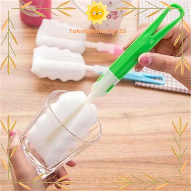 [COD] Sikat Botol / Sponge Bottle Brush / Bottle cleaner- Spons Sikat Busa Botol