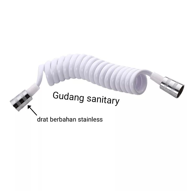 selang shower telpon 150cm selang shower 150cm putih selang shower white 1,5meter flexible closet