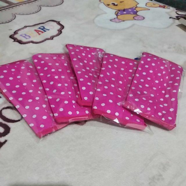 Masker Kain Polkadot Magenta Free Plastik