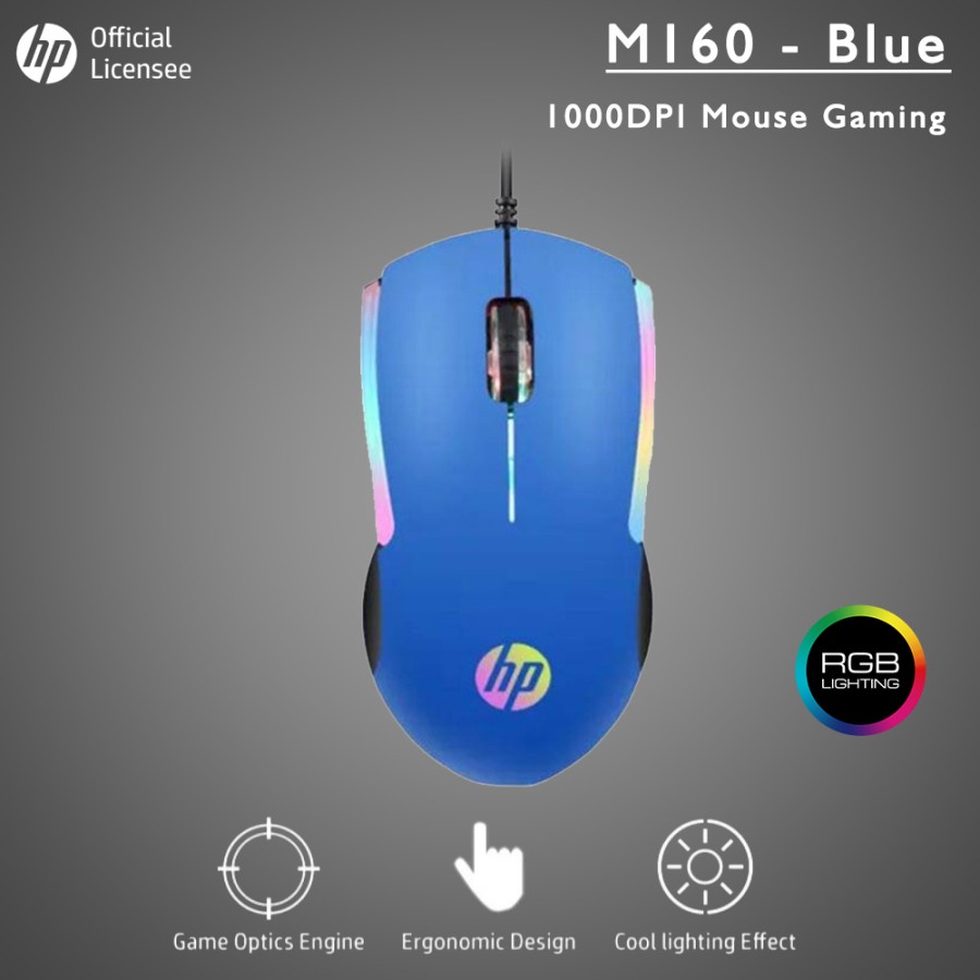 Mouse Gaming HP M160 1000 DPI RGB USB Wired Original