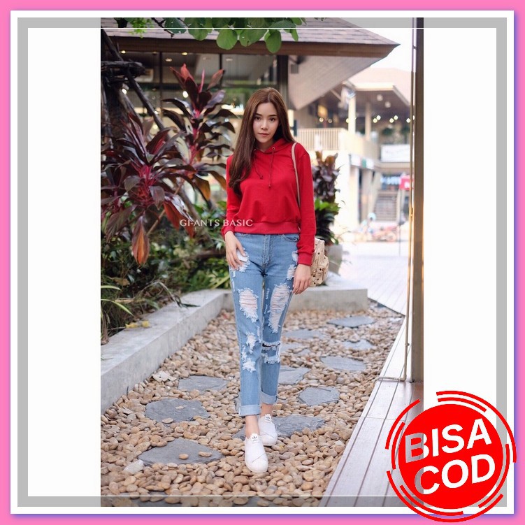 ([Diskon]) Sweater Wanita Namaste Hoodie Wanita Korea Hudie Bousk TV387 Giants Basic / Giants Stud