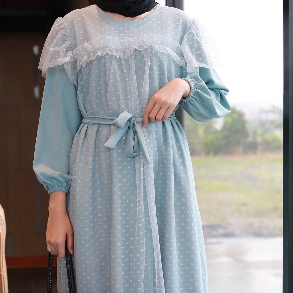 Kayla Maxi Dress Pesta Tille Renda / Long Dress Muslim Brukat