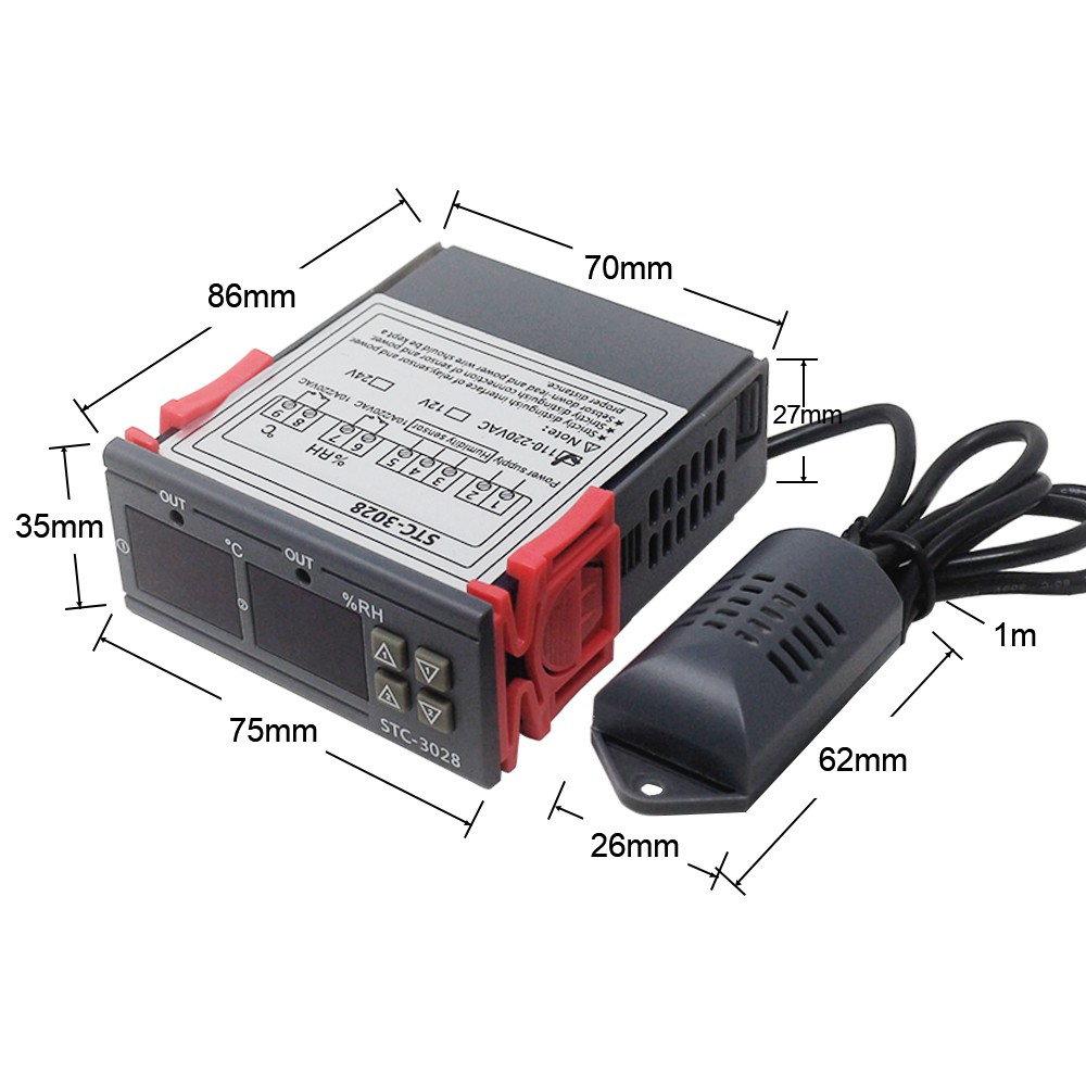 Thermostat Hygrostat Termostat Higrostat Digital STC-3028 Mesin Tetas Telur