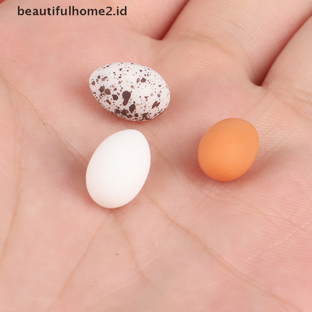 (Beautifulhome2.Id) 10pcs / Set Mainan Miniatur Telur Untuk Dekorasi Rumah Boneka