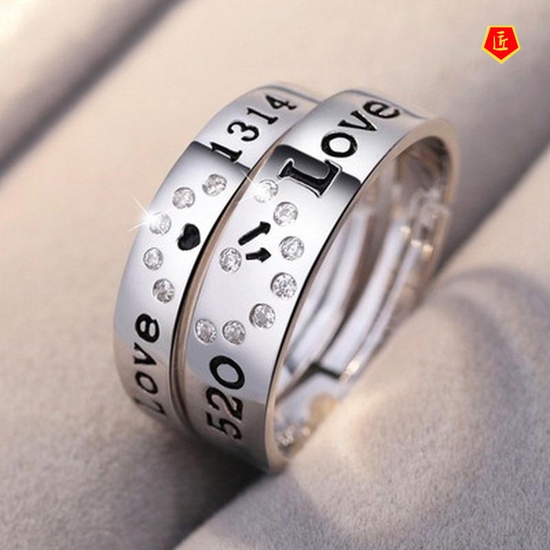 [Ready Stock]Creative Couple Ring Female Moissanite Fashion Elegant