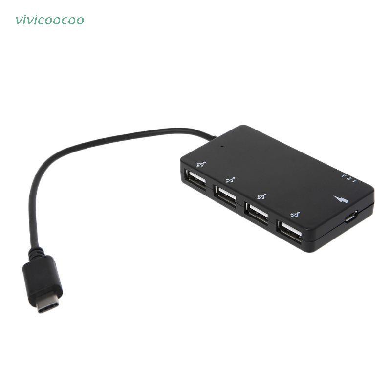 VIVI   Type C OTG 4 Port Hub Charging Adapter Cable For smartphone Tablet PC Macbook