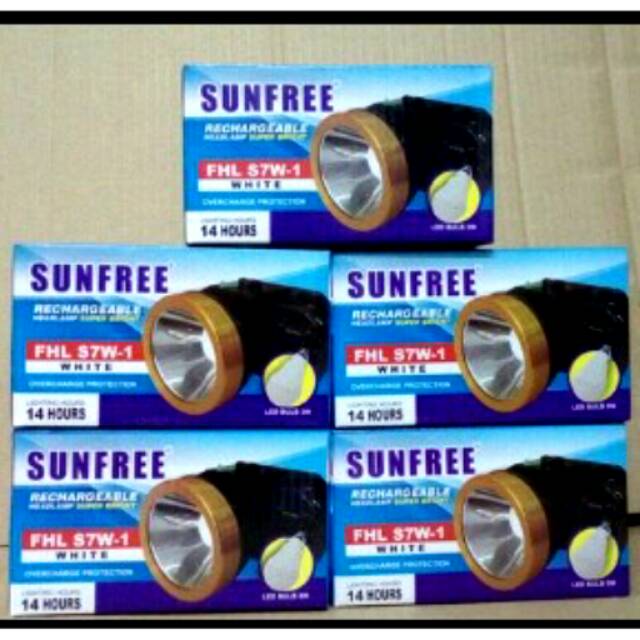 Senter Kepala Sunfree FHL S7W1+Bohlam Led