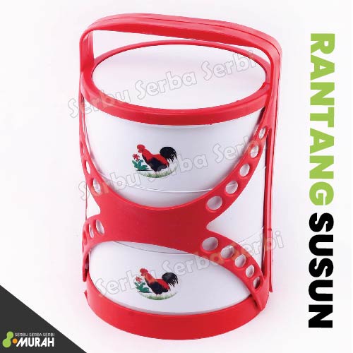 Rantang 3 Susun / Rantang Plastik 3 Susun / Rantang Plastik - Wadah Bekal Rantang Cap Ayam Jago - Te
