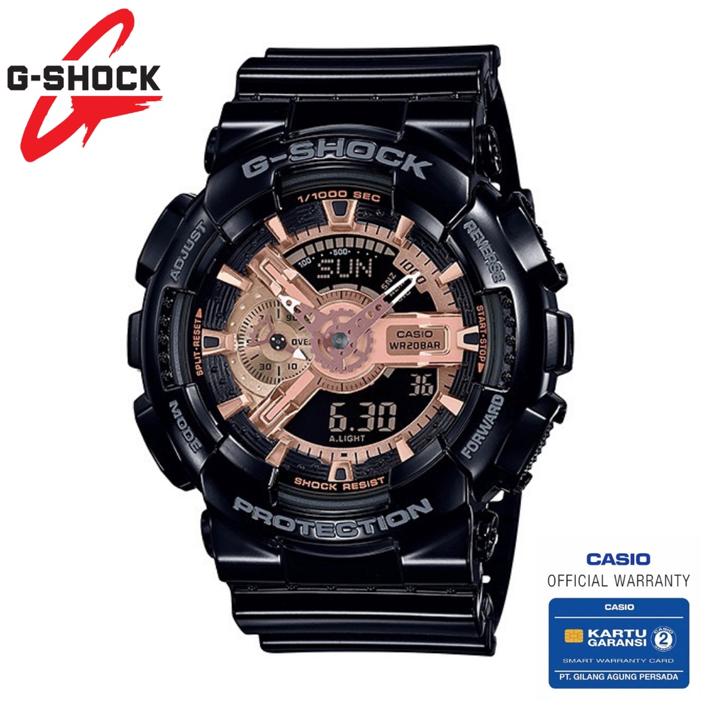 Jam Tangan Pria Casio G-Shock Original GA-110MMC-1ADR Black and Rose Gold (MMC) Series