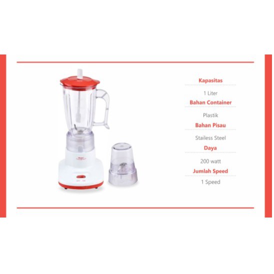 MASPION MT-1206 BLENDER PLASTIK / Pelumat MT1206