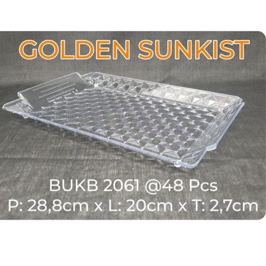 Nampan Baki Kristal Acrylic Bening Segi Diamond BUKB 2061 Golden lemon Golden Sunkist