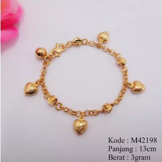 [BAYAR DITEMPAT]Gelang Tangan Anak Bayi Anti Karat Rantai Lapis Emas