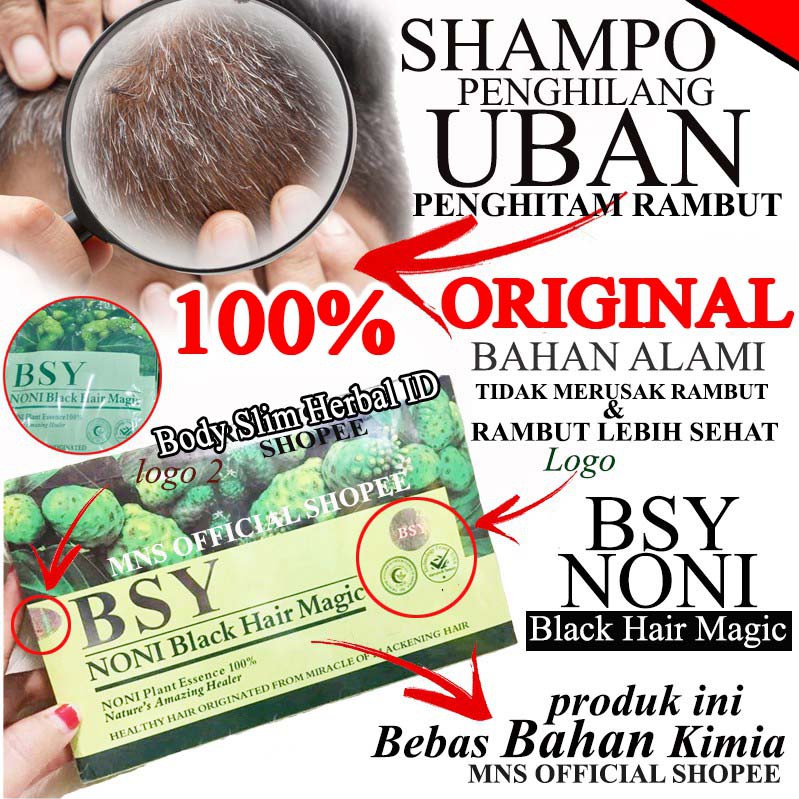 Shampo Penghitam Rambut Beruban BSY Noni Black Hair Magic Original Shampo Penghilang Uban Permanen