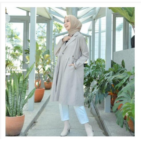 Blazer Panjang Wanita Outer Wanita Pakaian Wanita Long Outer Long Blazer