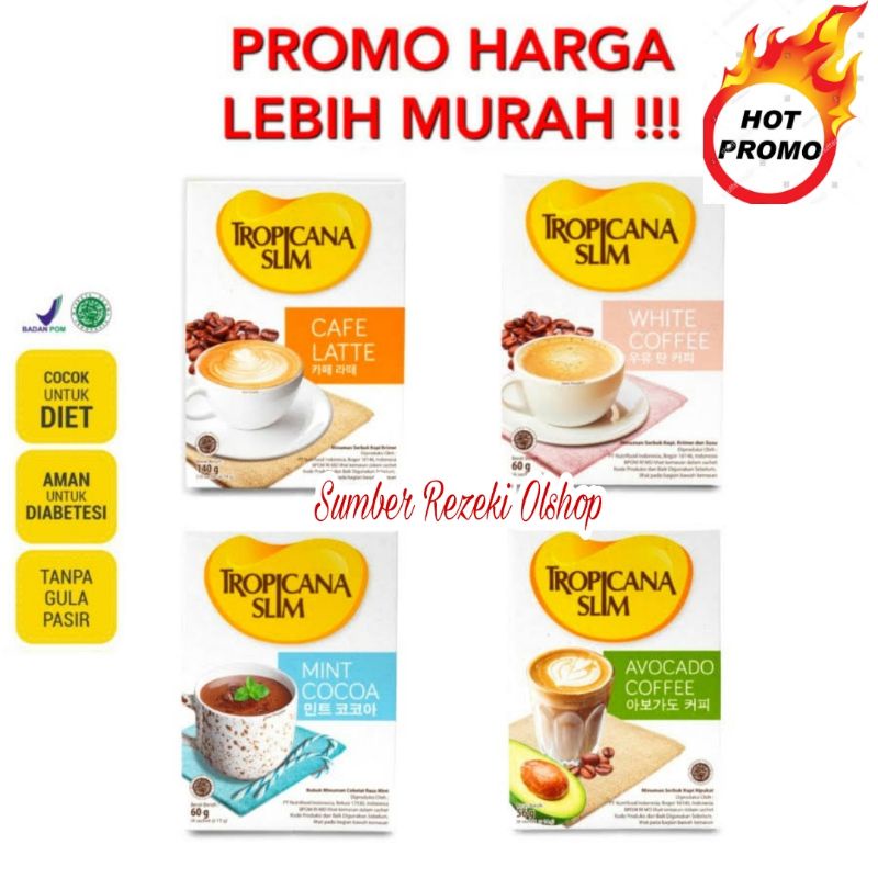 

Tropicana Slim White Coffee - Mint Chocoa - Cafe Latte - Avocado Coffe