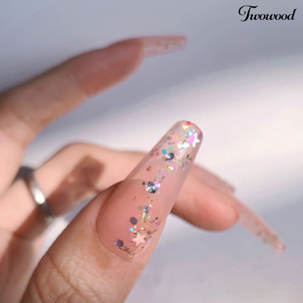 Ornamen Payet Glitter Bentuk Bintang Hati Untuk Dekorasi Nail Art