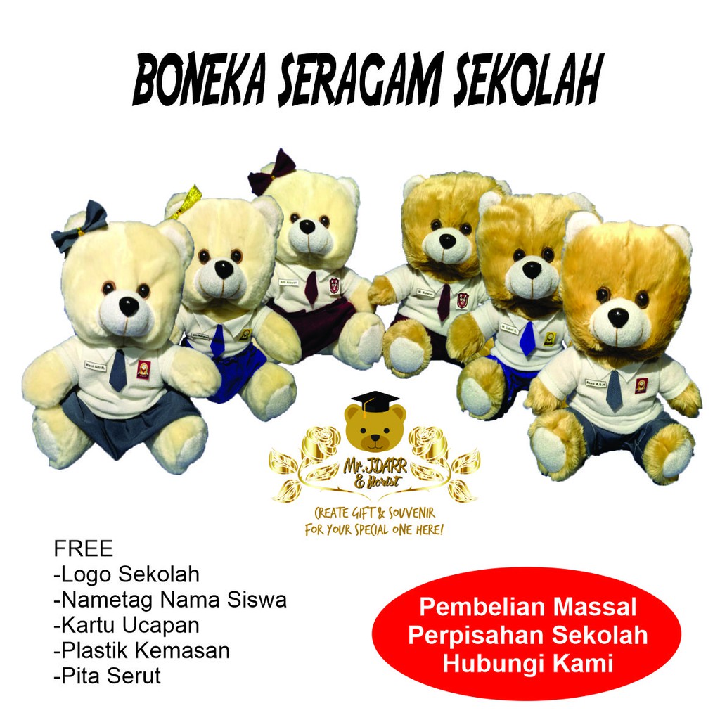 BONEKA SERAGAM SEKOLAH SD SMP SMA | BONEKA KELULUSAN | PERPISANA | BONEKA WISUDA | BUKET BUNGA