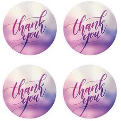 Paper Tags - 1&quot; Round Gradation Color THANK YOU Sticker (10 pcs)